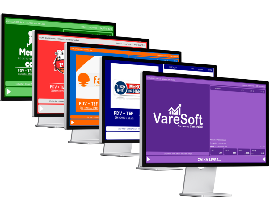 Telas do PDV Personalizado VareSoft