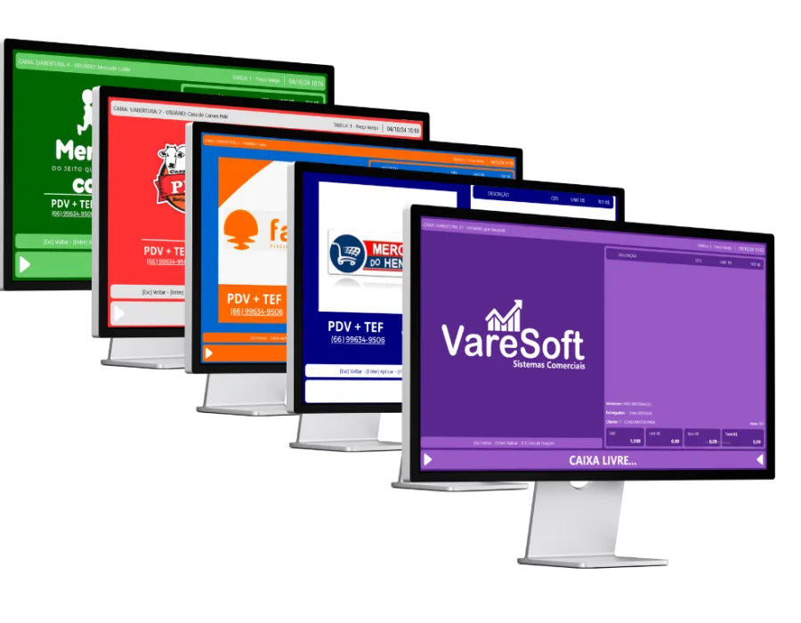 Telas do PDV Personalizado VareSoft